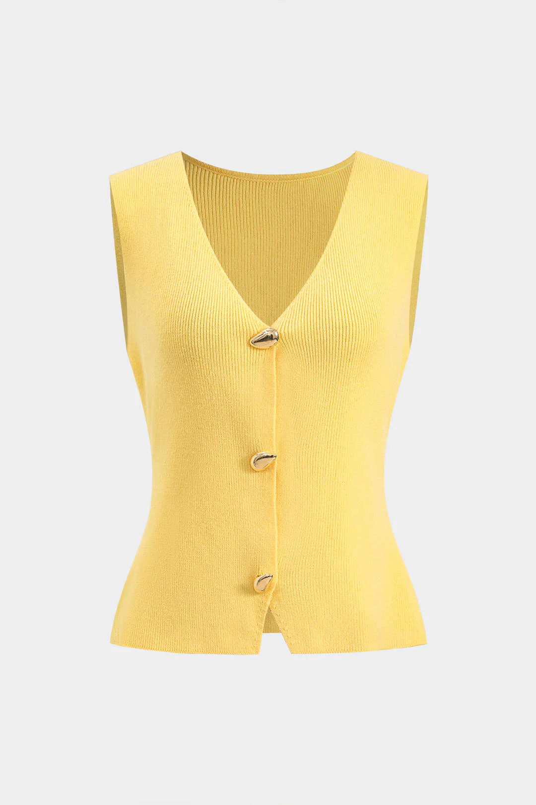 Sweater Metallic Button Tank Top