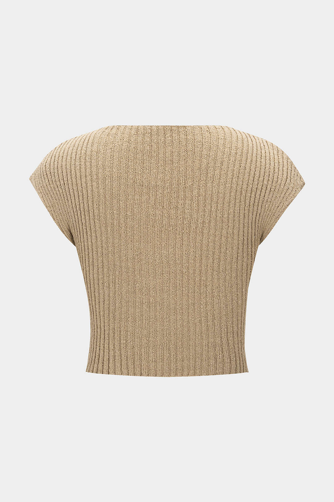 Knit Crossed Short-Sleeve Tank Top