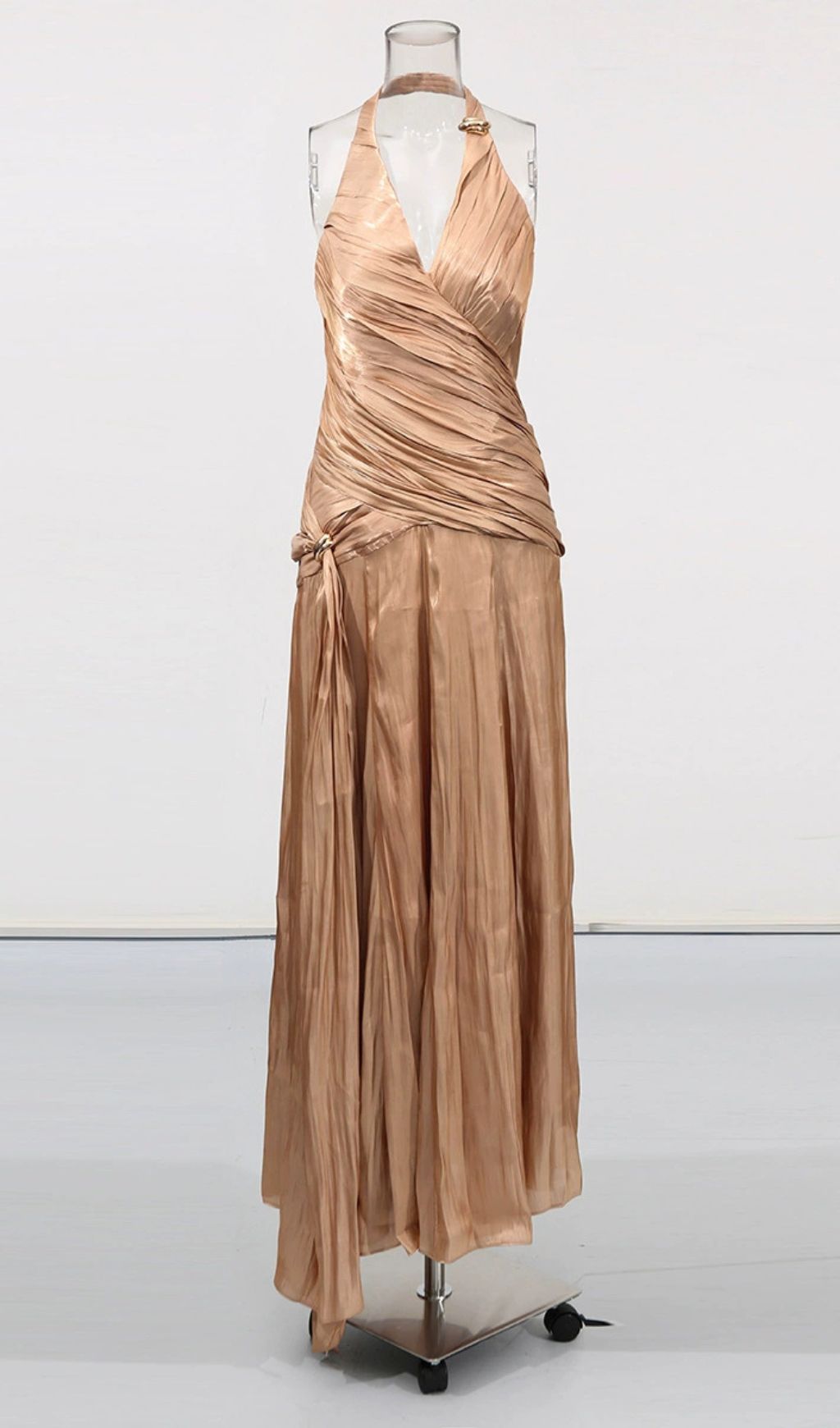 Evonnia Halter V-Neck Maxi Dress